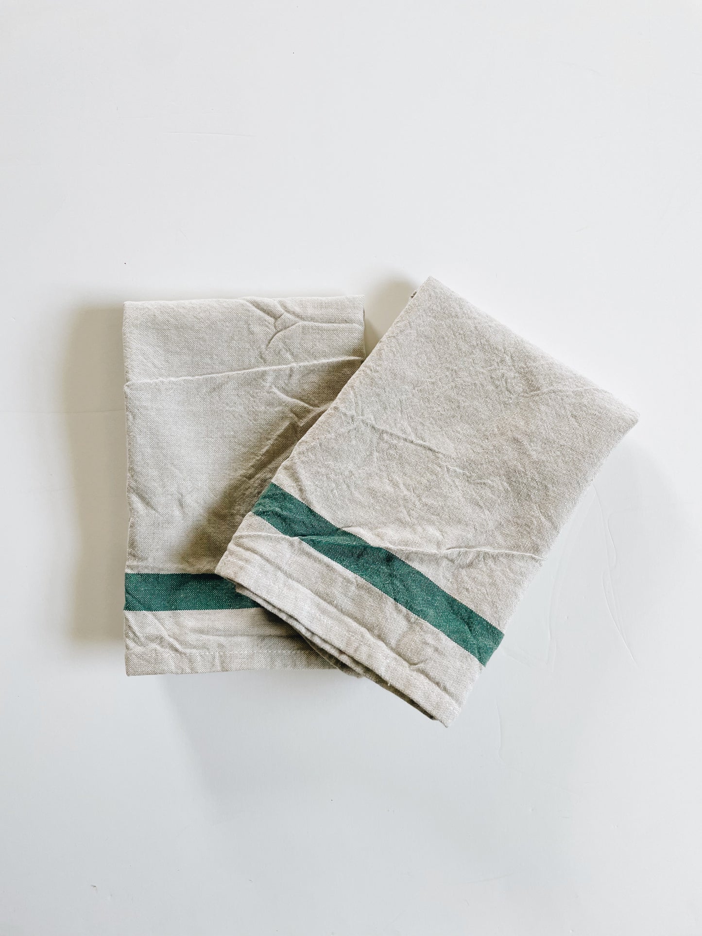 Oatmeal With Green Heavy Cotton | Handloom Kitchen Towel