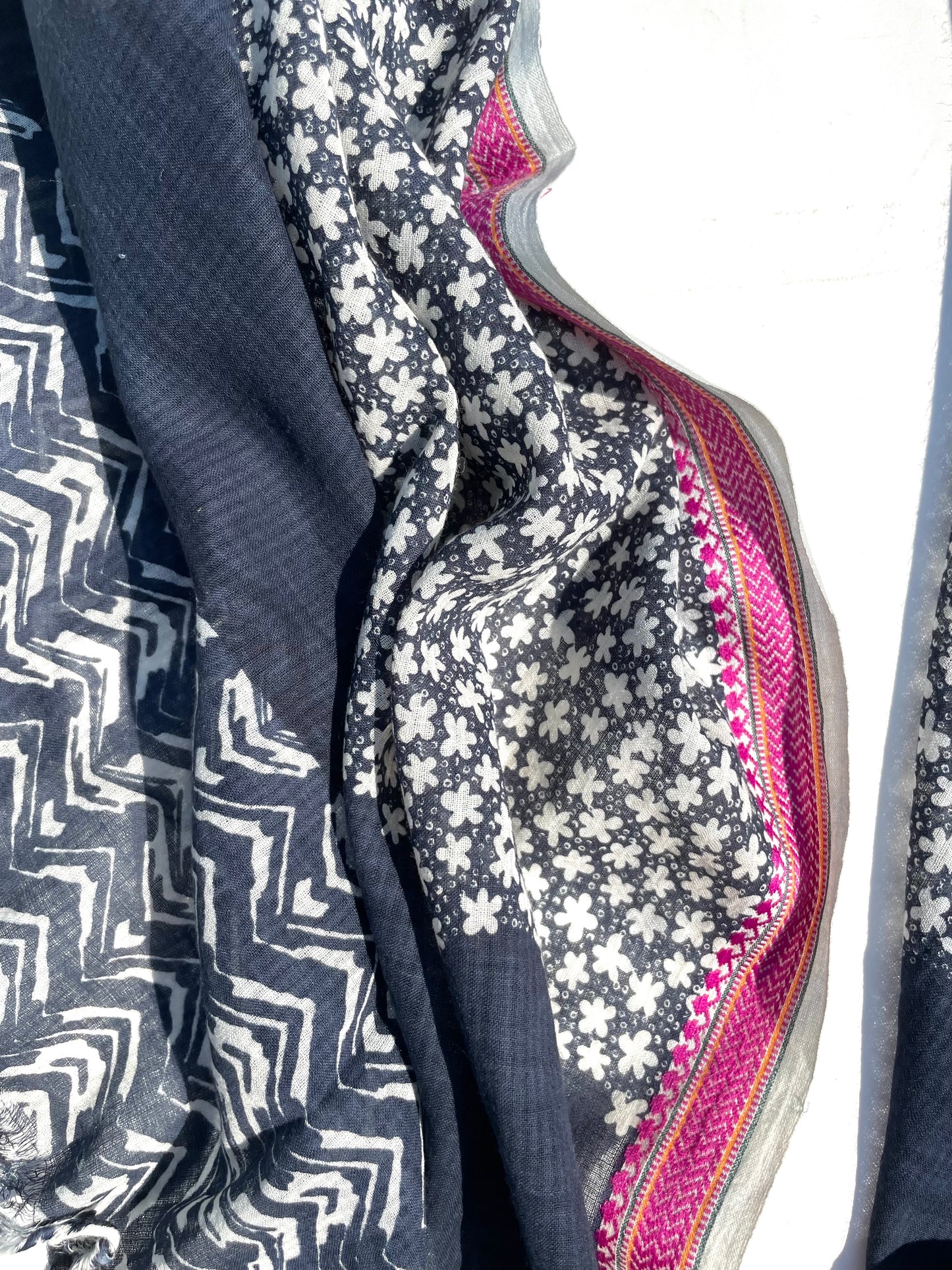 Anchal Indigo Organic cotton shawl
