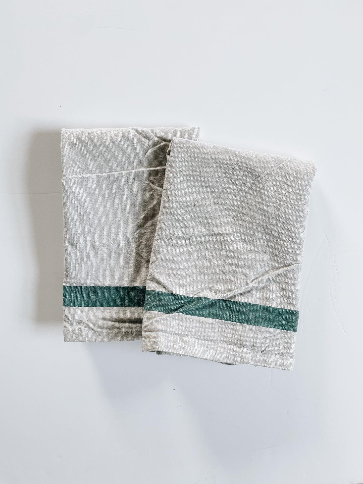 Oatmeal With Green Heavy Cotton | Handloom Kitchen Towel