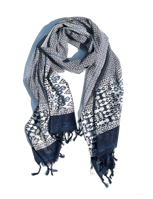 Chandani Indigo Organic cotton shawl