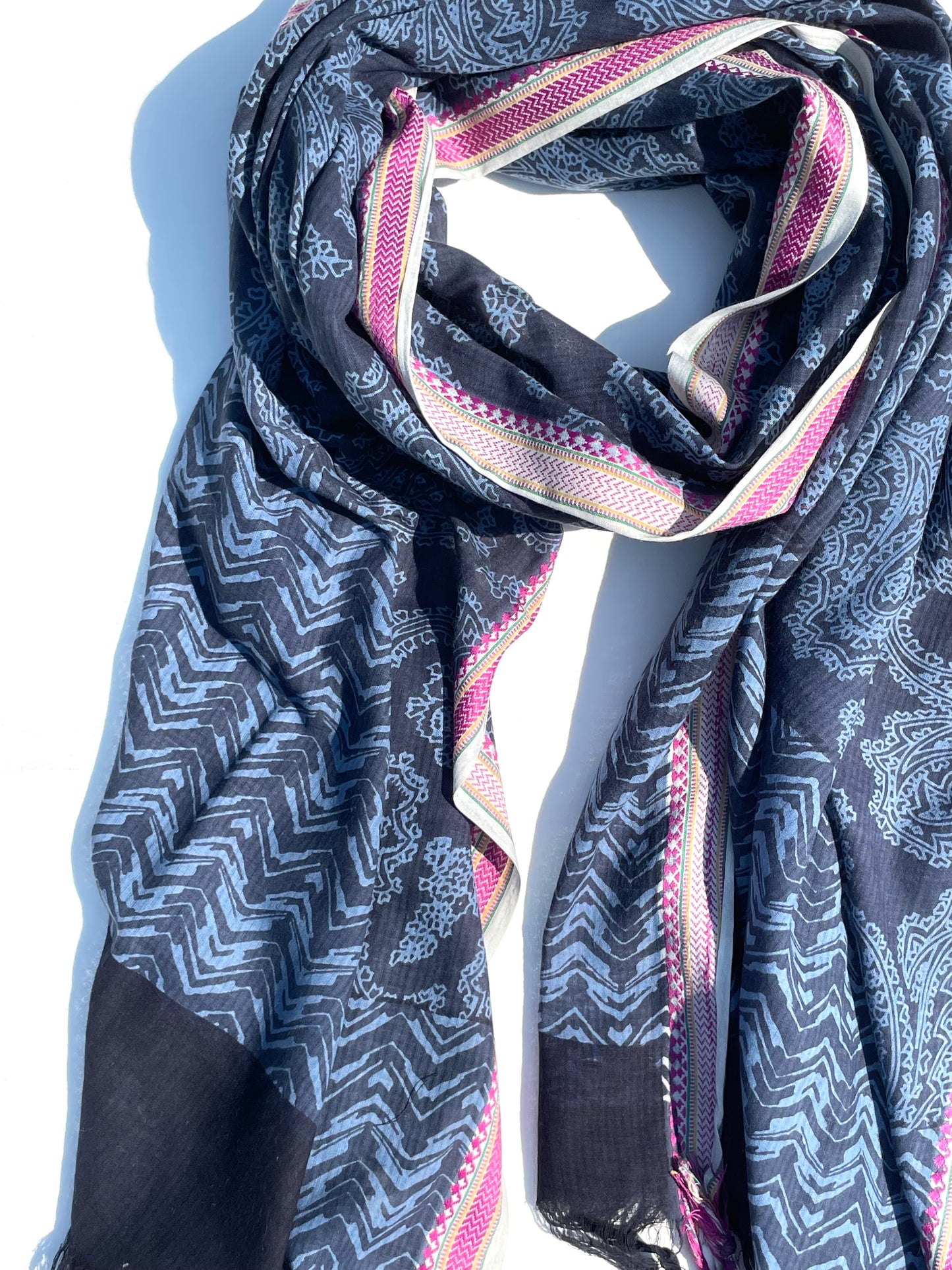 Charu Indigo Organic cotton shawl