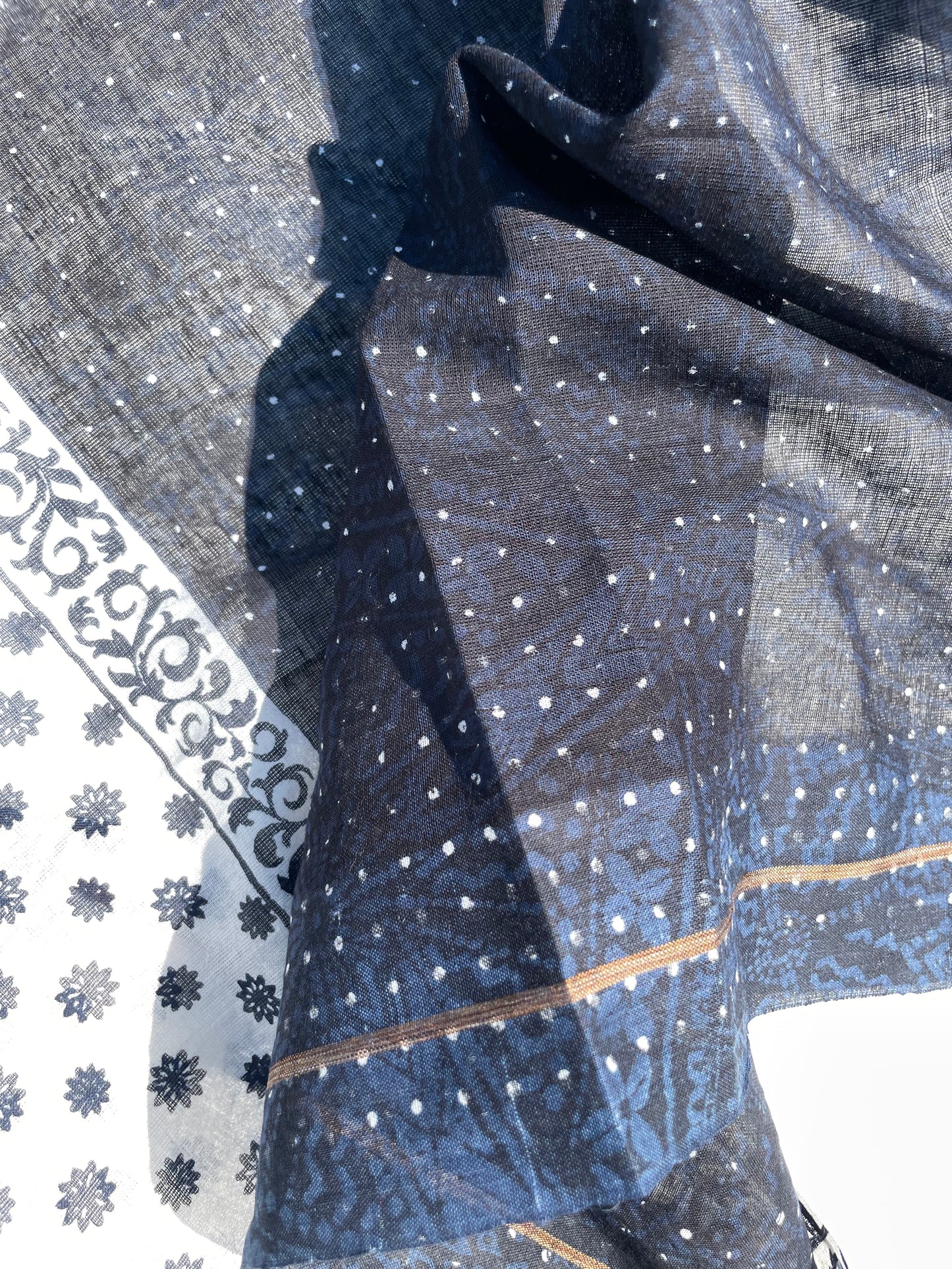 Kimaya Indigo Organic cotton shawl