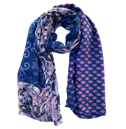 Amaya double layered silk stole - Parekh Bugbee