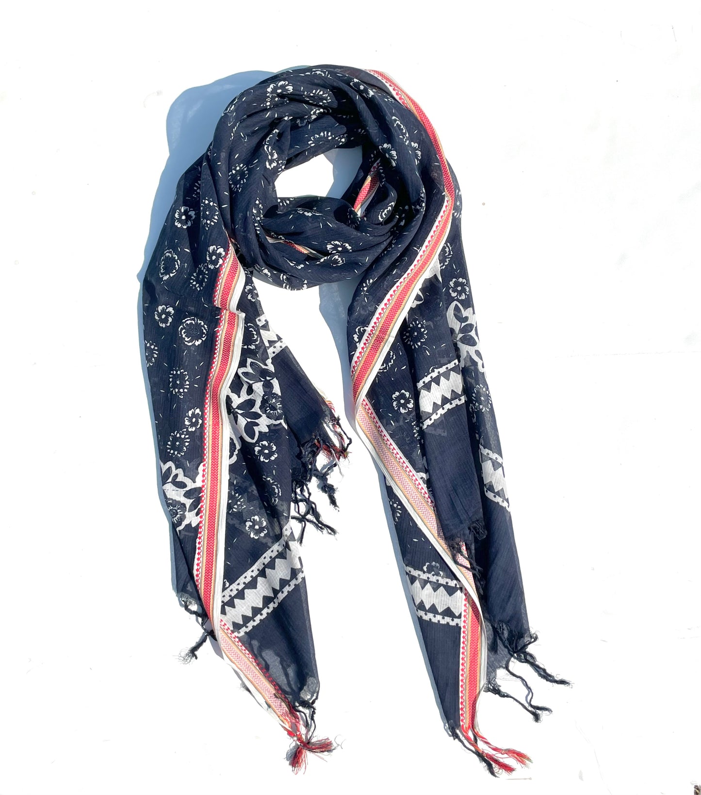 Leher Indigo Organic cotton shawl