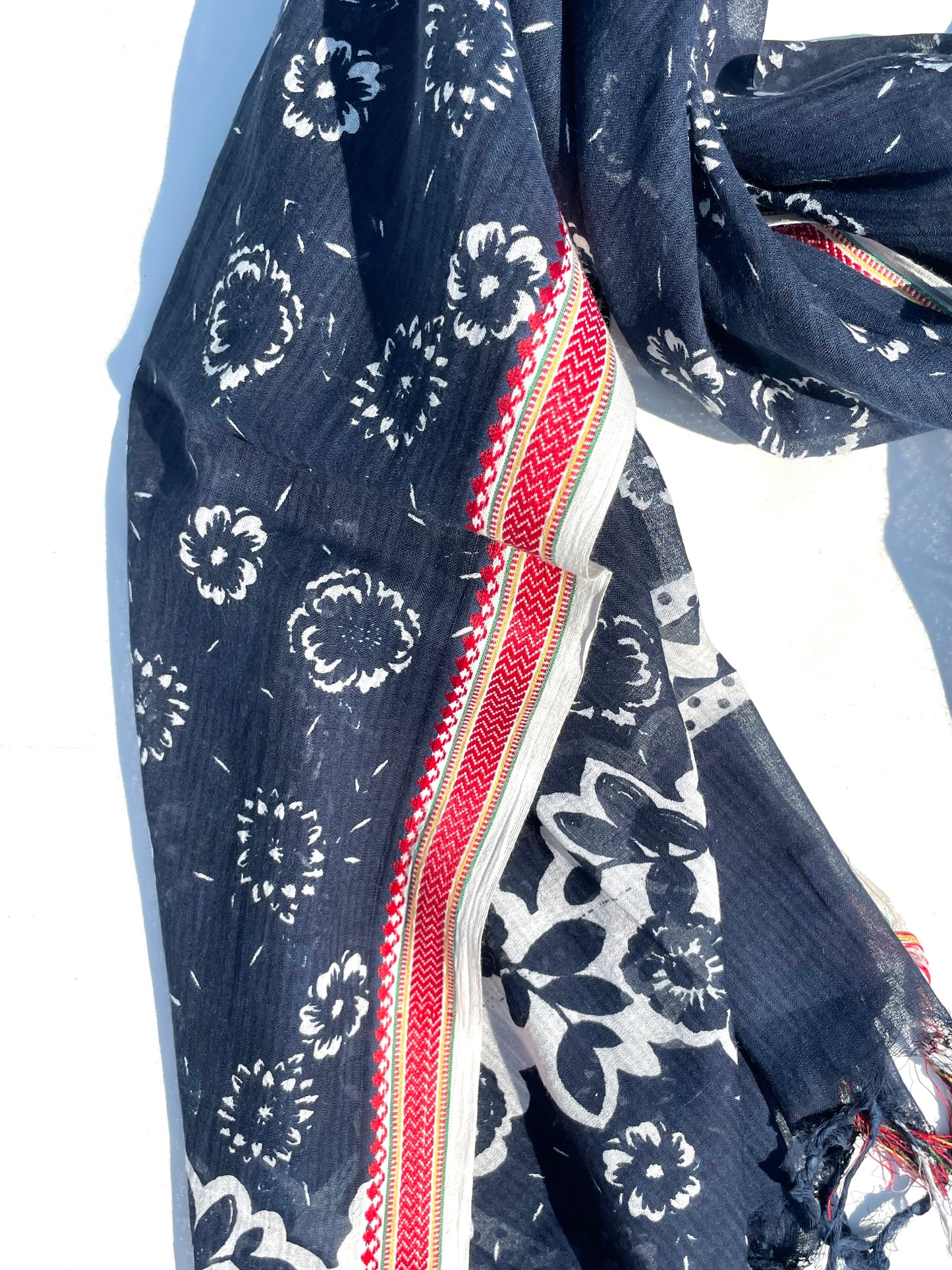 Leher Indigo Organic cotton shawl
