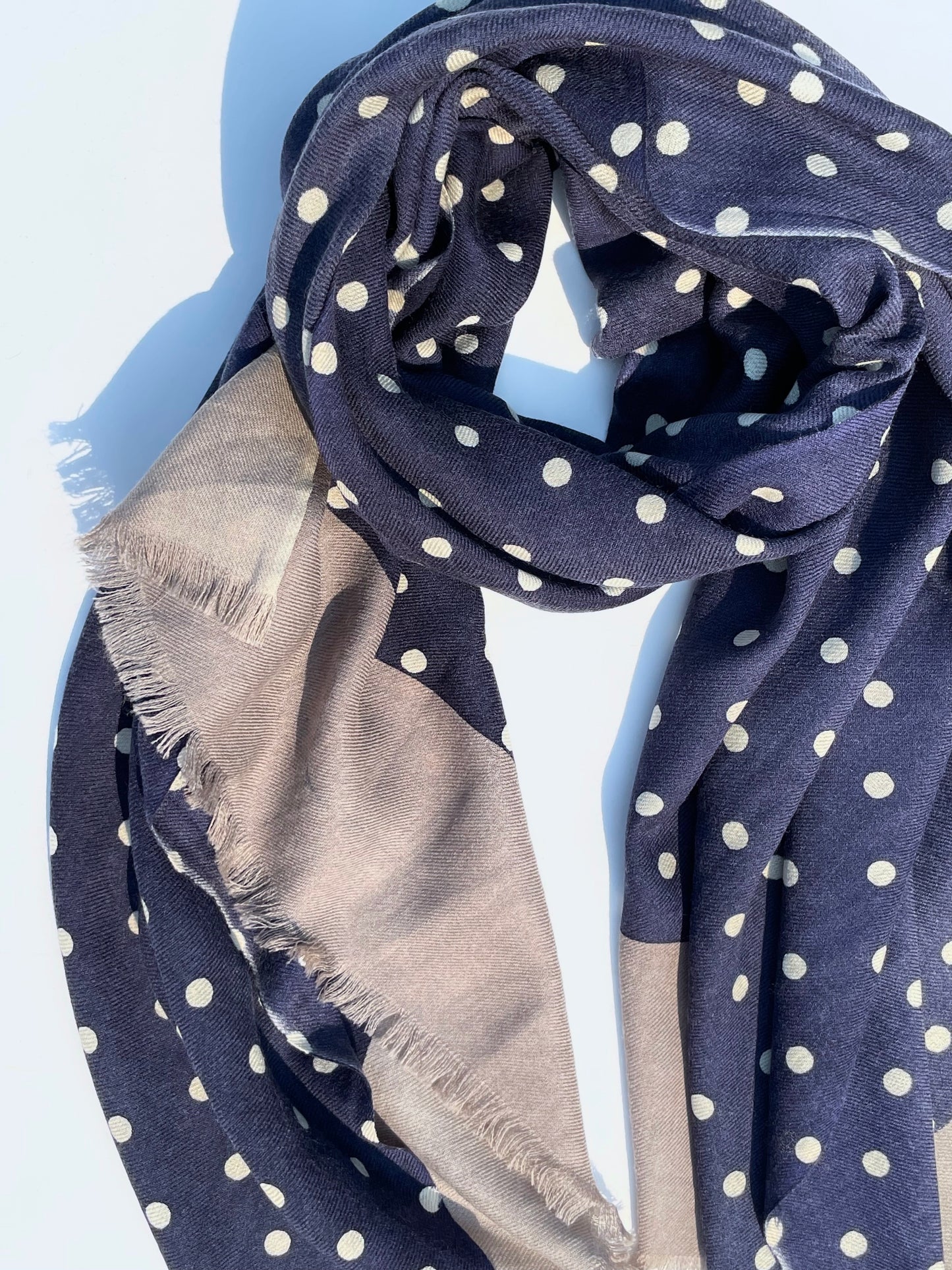 Manju Light-weight Wool Shawls White Polka