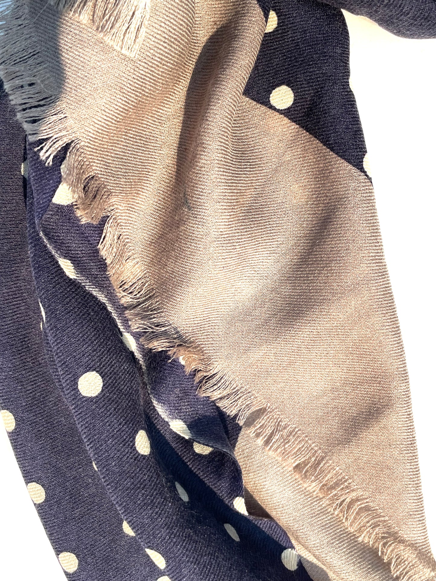 Manju Light-weight Wool Shawls White Polka