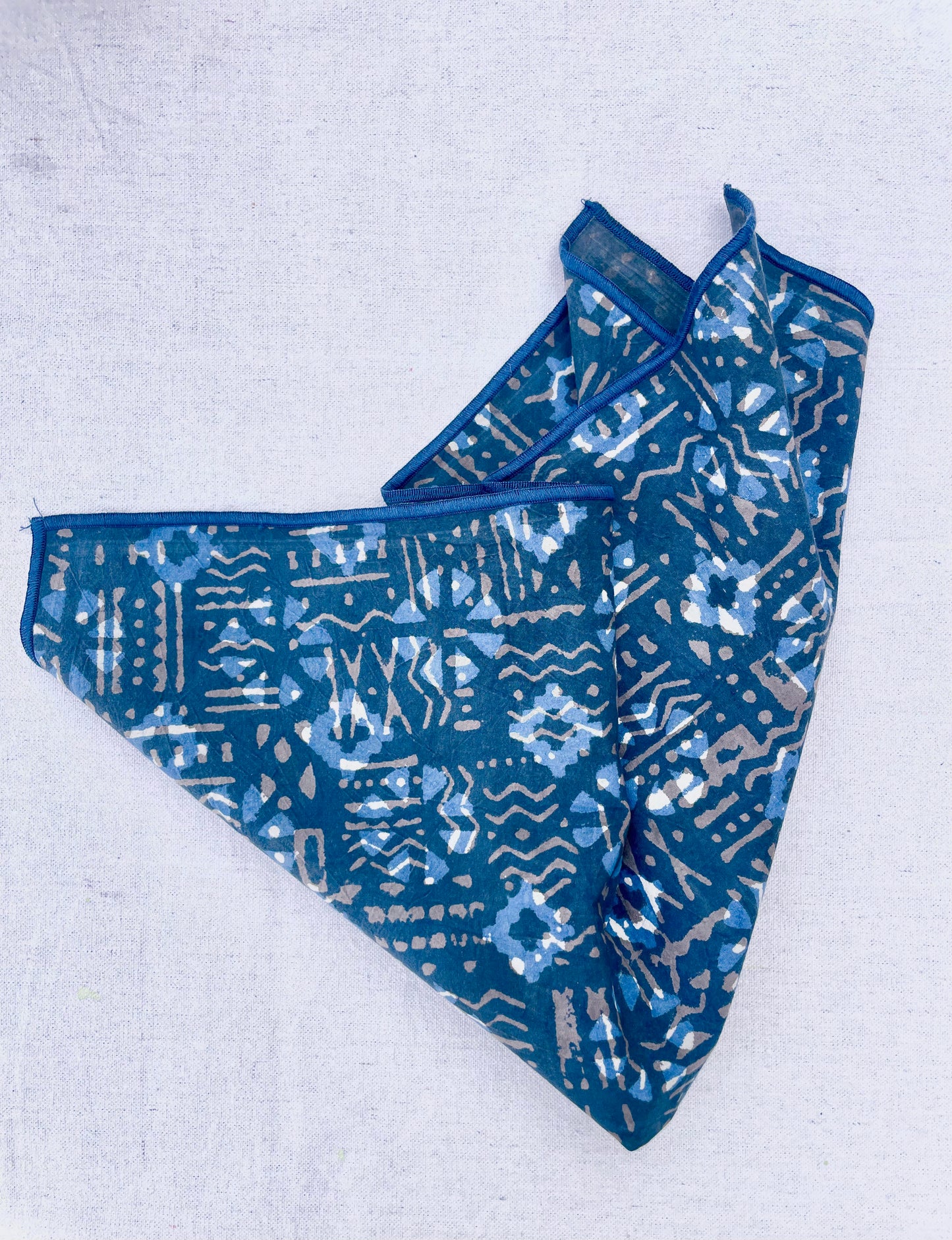 Tribal Natural Indigo Dinner Napkin Set