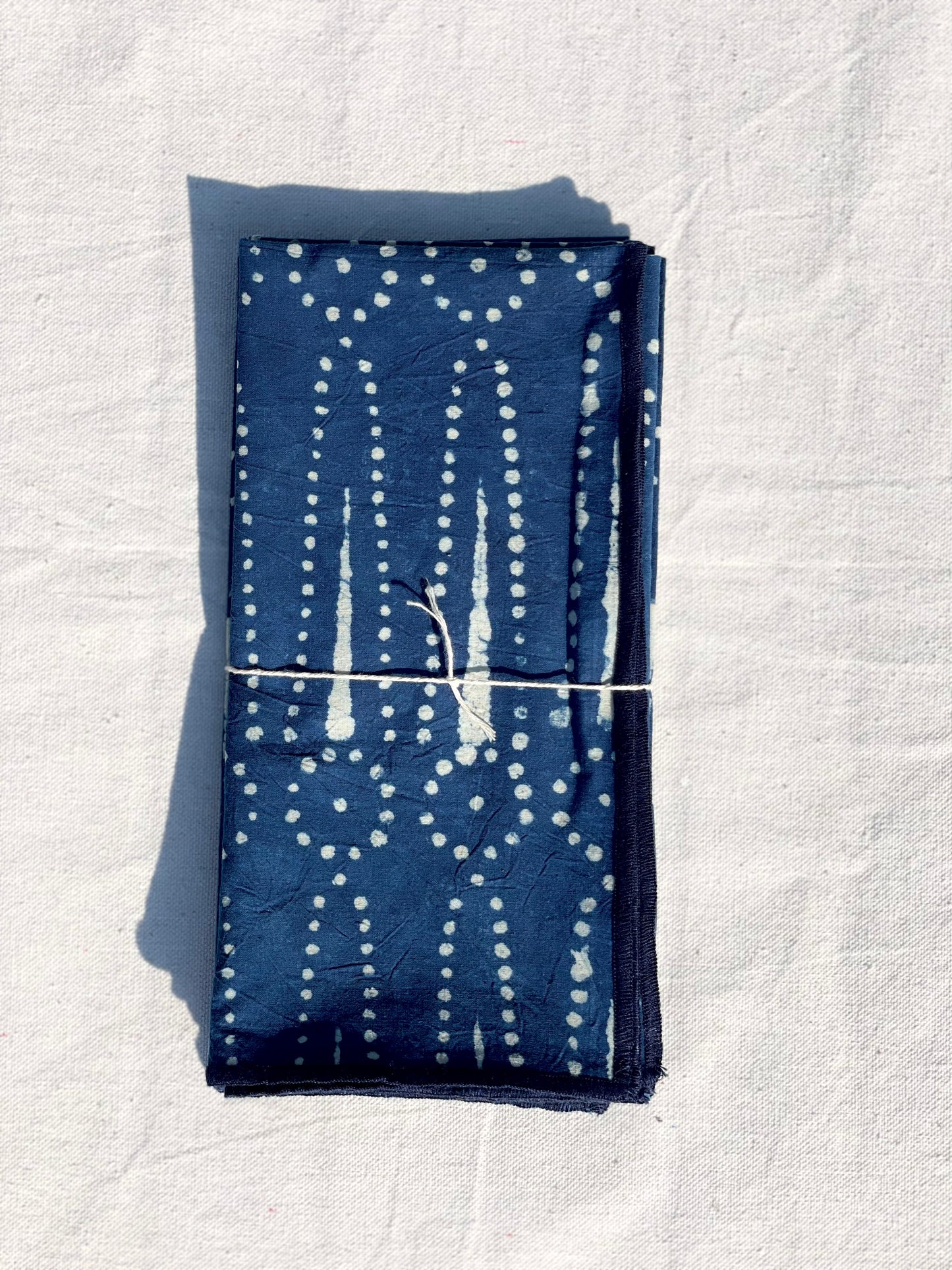 Star Dust Natural Indigo Dinner Napkin Set