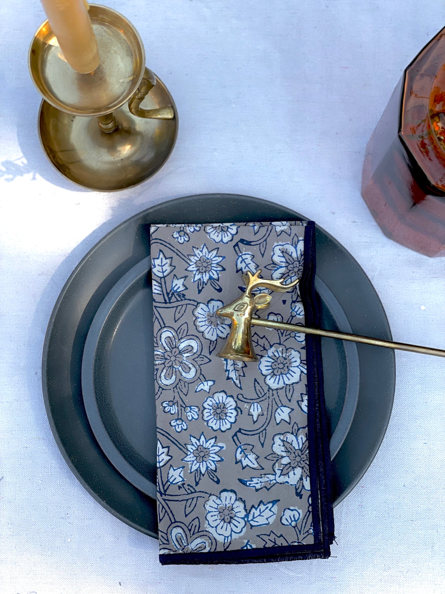 Dahari Natural Indigo Dinner Napkin Set