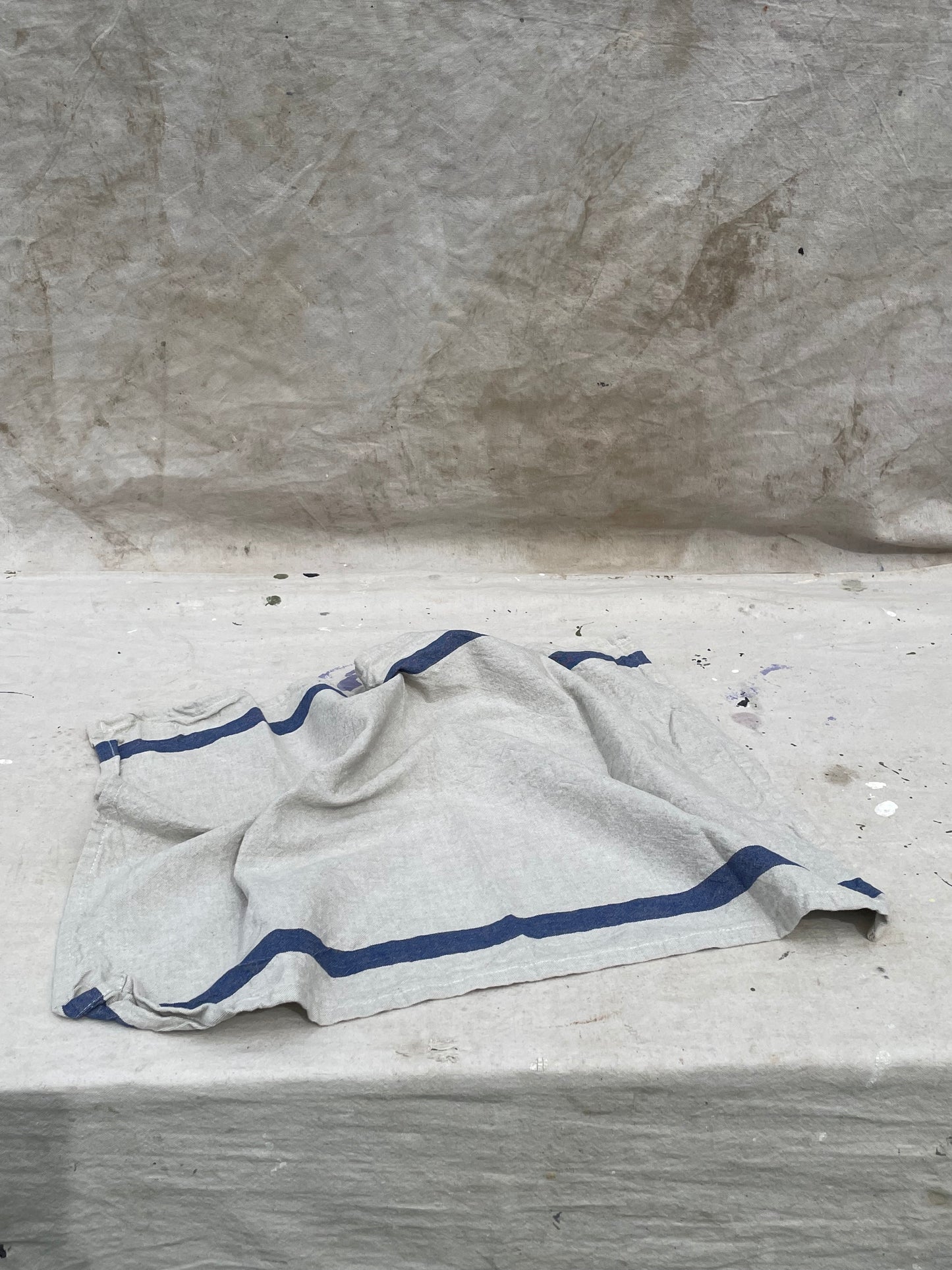 Oatmeal Navy Heavy Cotton | Handloom Kitchen Towel