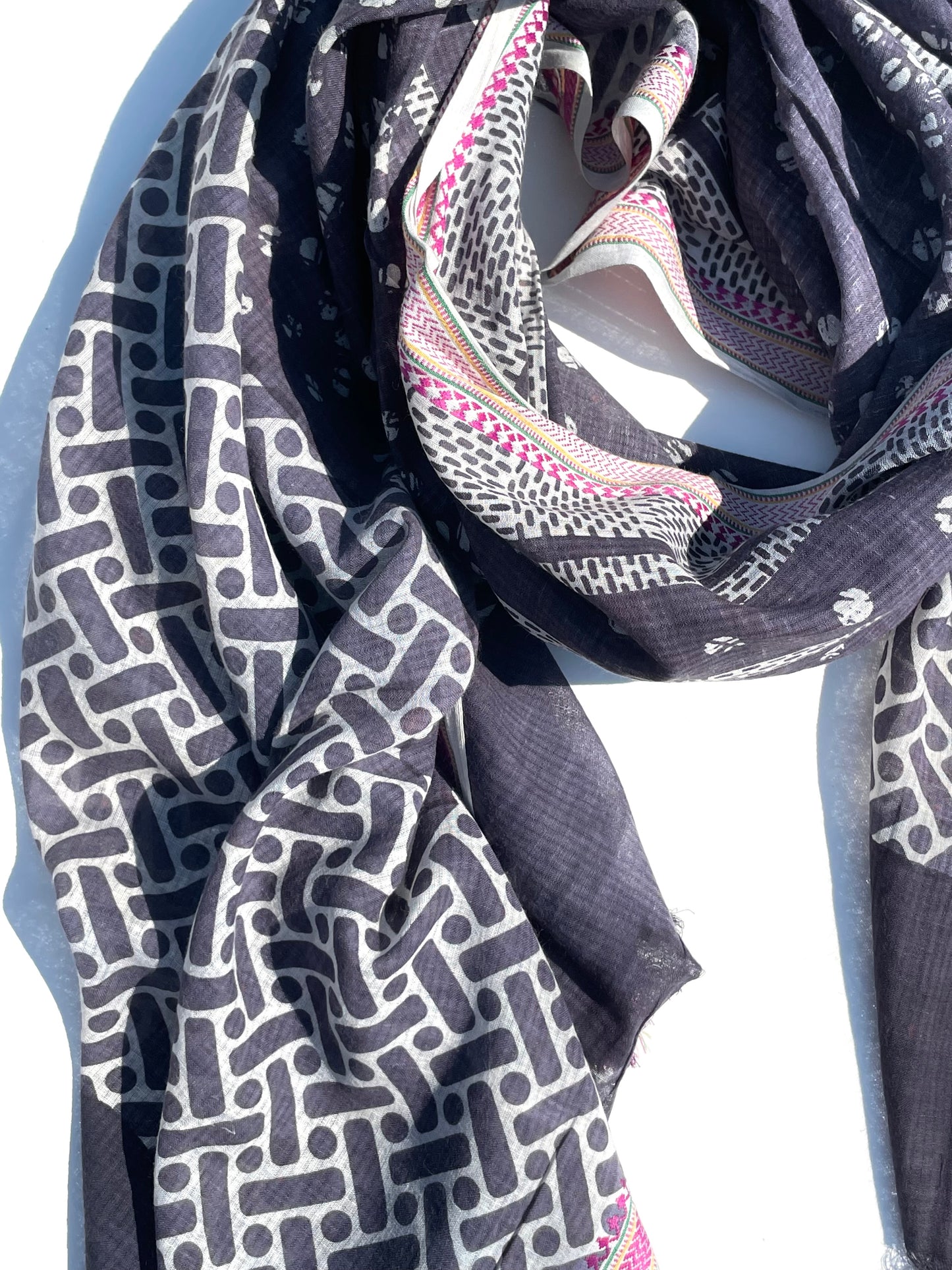 Zubeya Indigo Organic cotton shawl