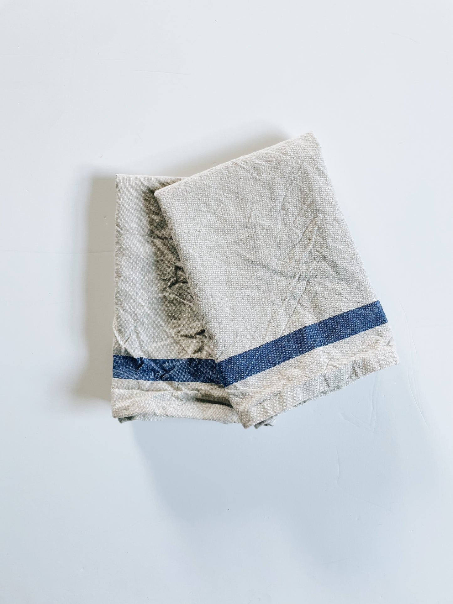 Oatmeal Navy Heavy Cotton  | Handloom Kitchen Towel