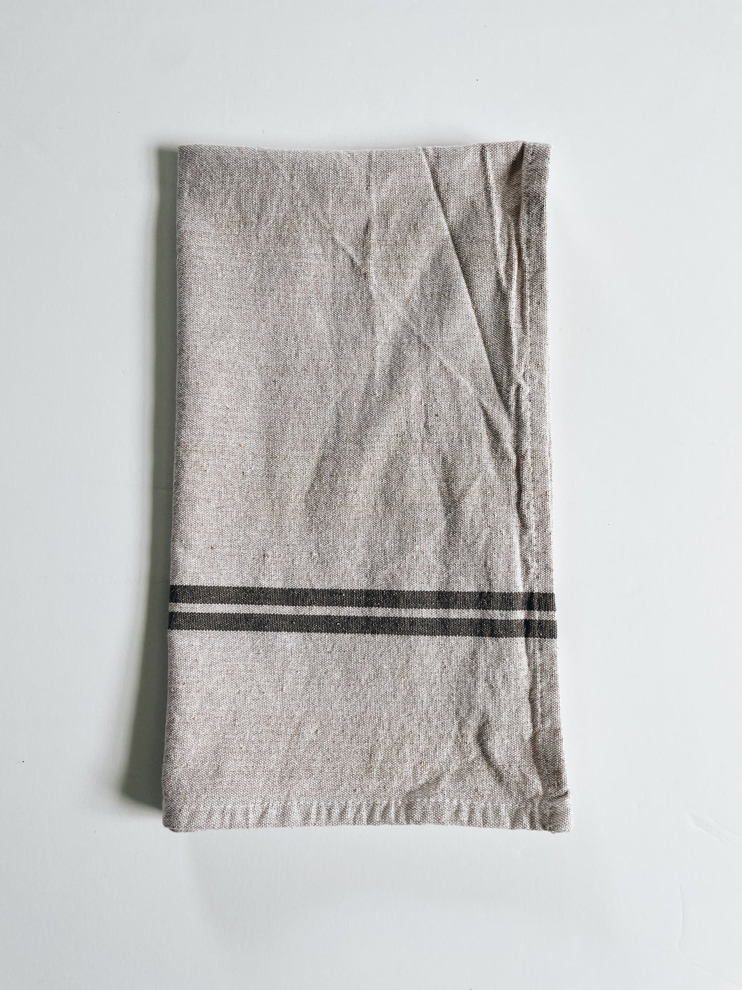 Grey + Oatmeal Heavy Cotton + Linen | Handloom Kitchen Tea Towel