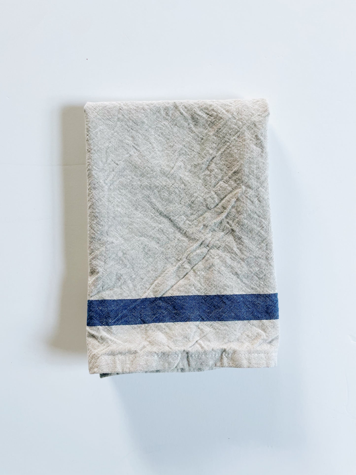 Oatmeal Navy Heavy Cotton  | Handloom Kitchen Towel