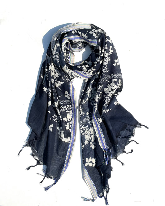 Aditi Indigo Organic cotton shawl