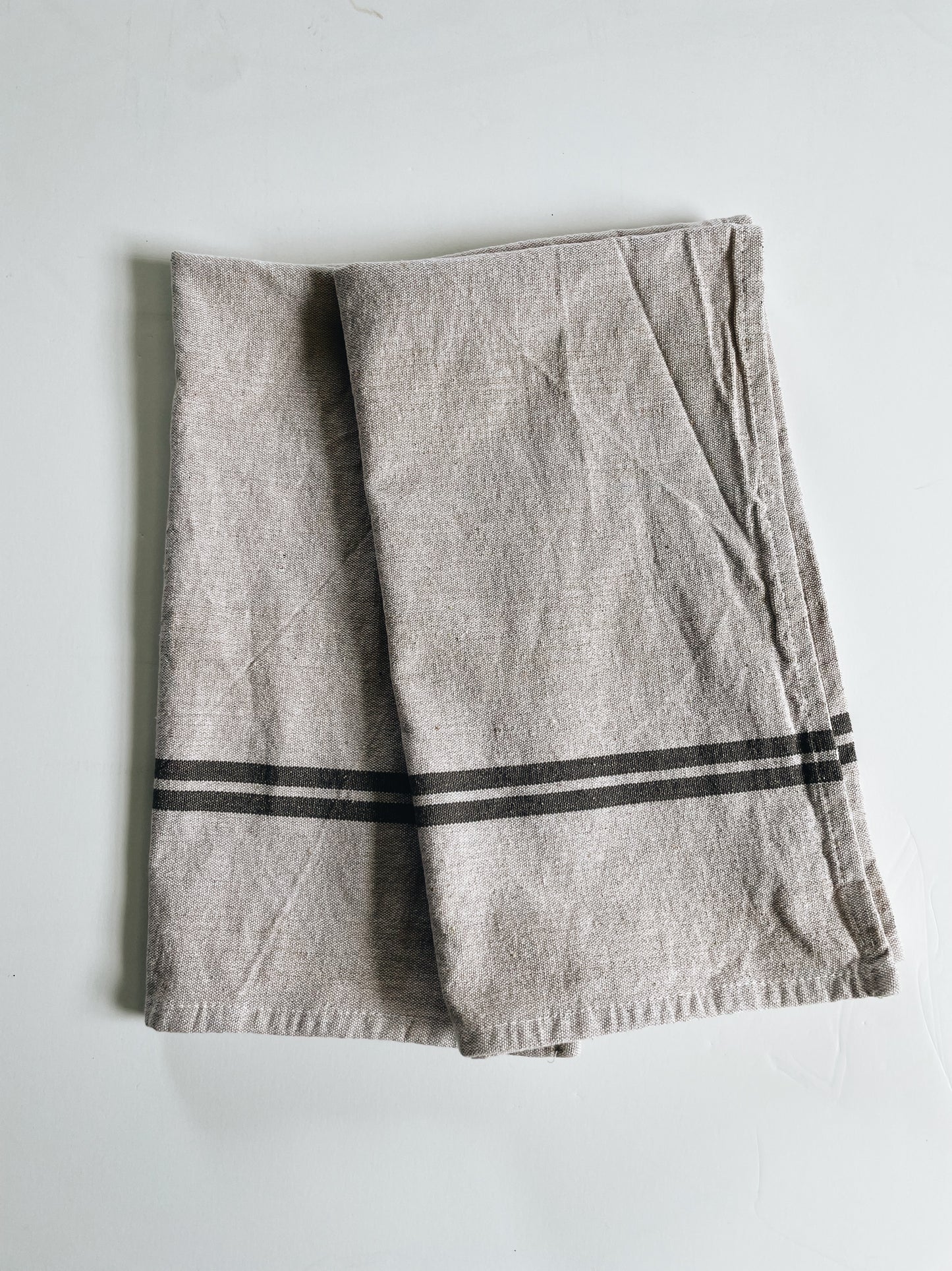Grey + Oatmeal Heavy Cotton + Linen | Handloom Kitchen Tea Towel