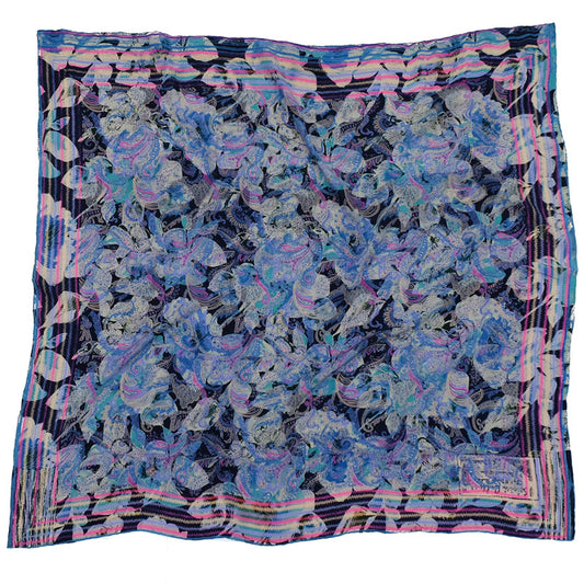 Ista :: Hand printed crepe silk women's floral paisley print scarf - Parekh Bugbee