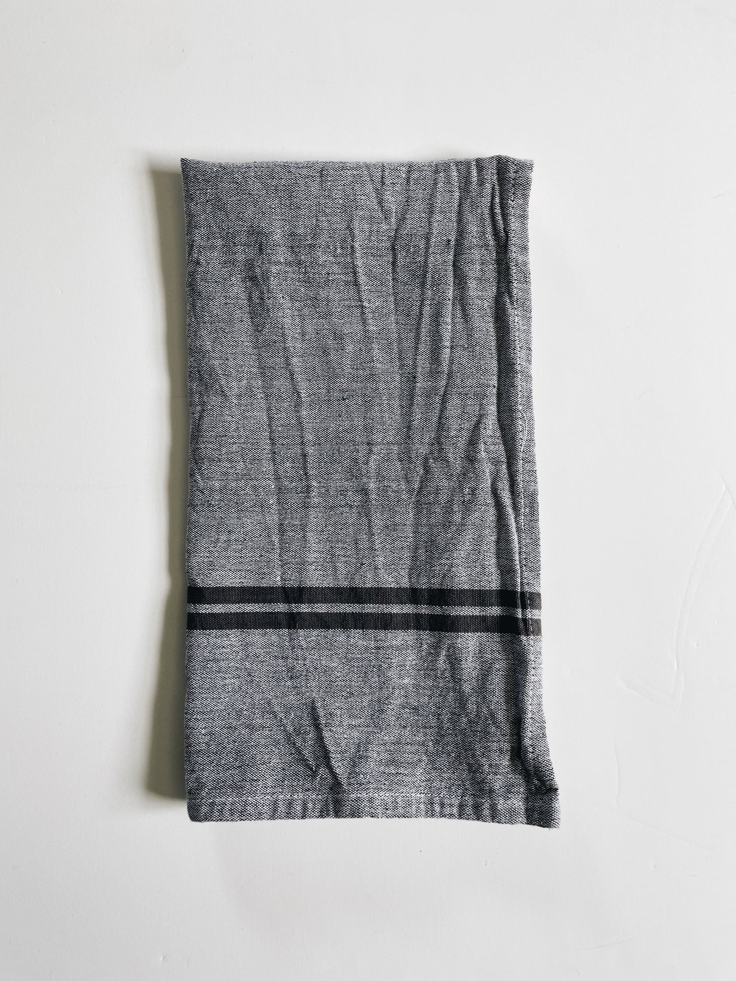 Grey + Oatmeal Heavy Cotton + Linen | Handloom Kitchen Tea Towel