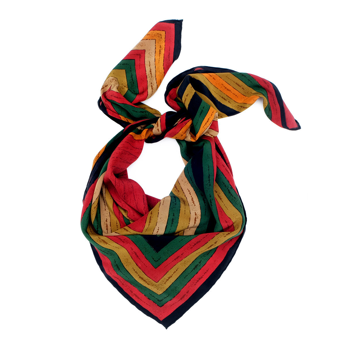 Kala :: Hand printed geometric print crepe silk scarf - Parekh Bugbee