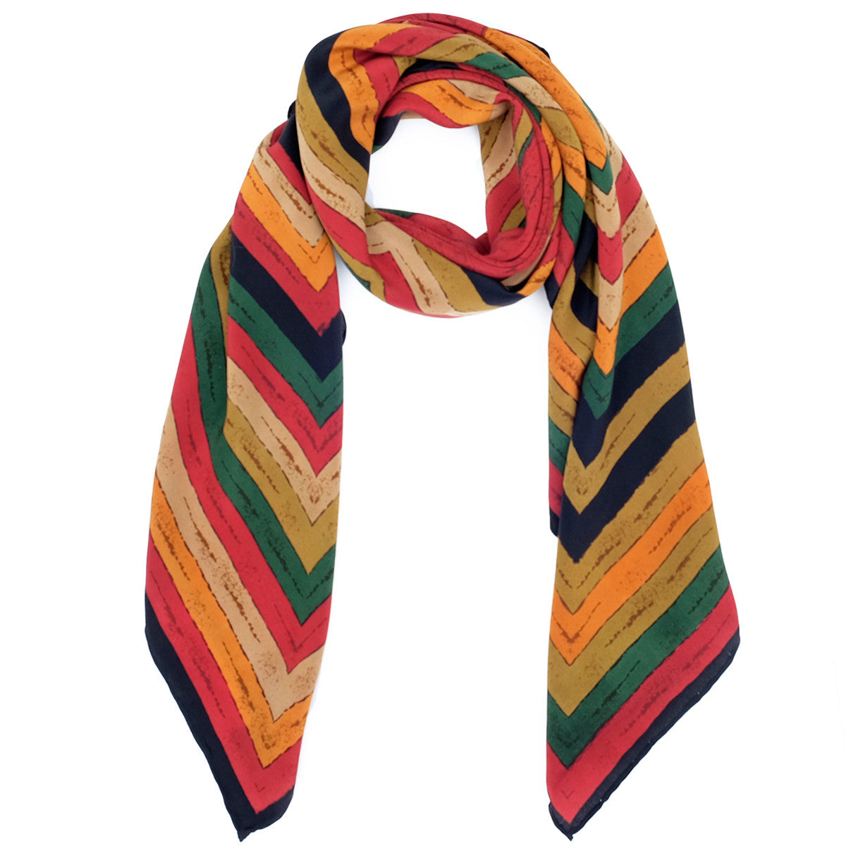 Kala :: Hand printed geometric print crepe silk scarf - Parekh Bugbee