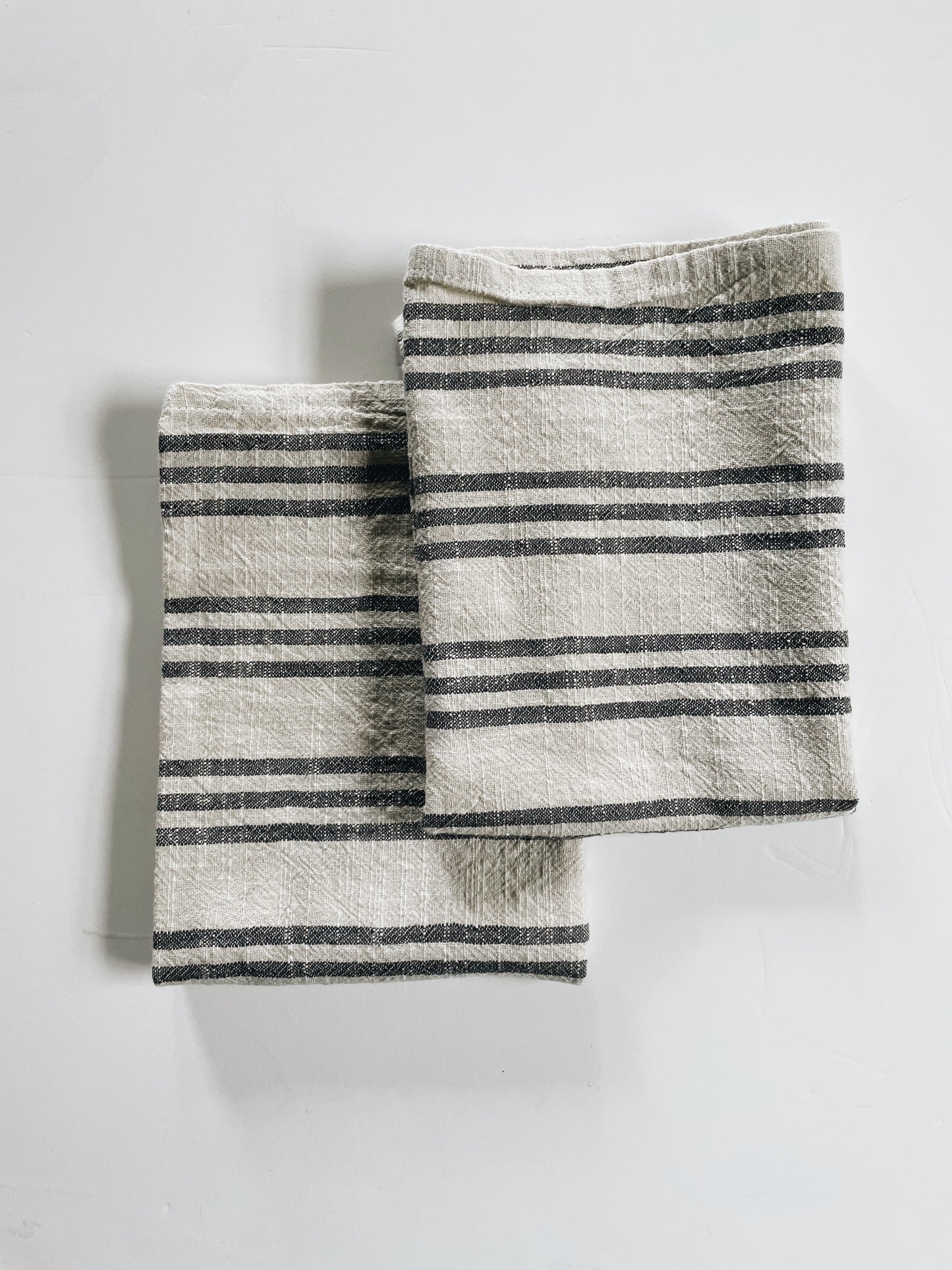 Khaki + Grey Stripes | Handloom Kitchen Towel