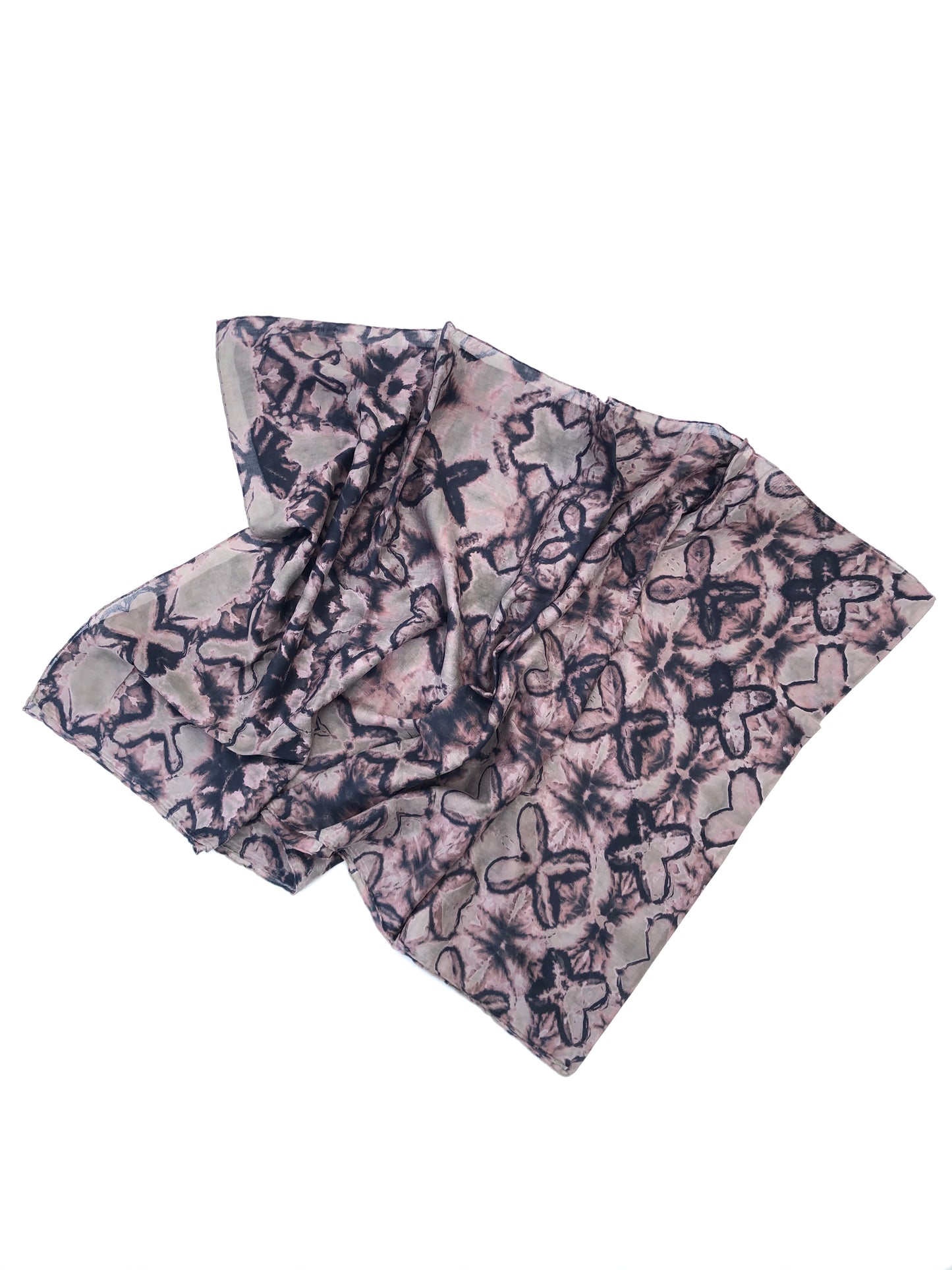 Japanese Tie Dye Scarf | Rose + Black