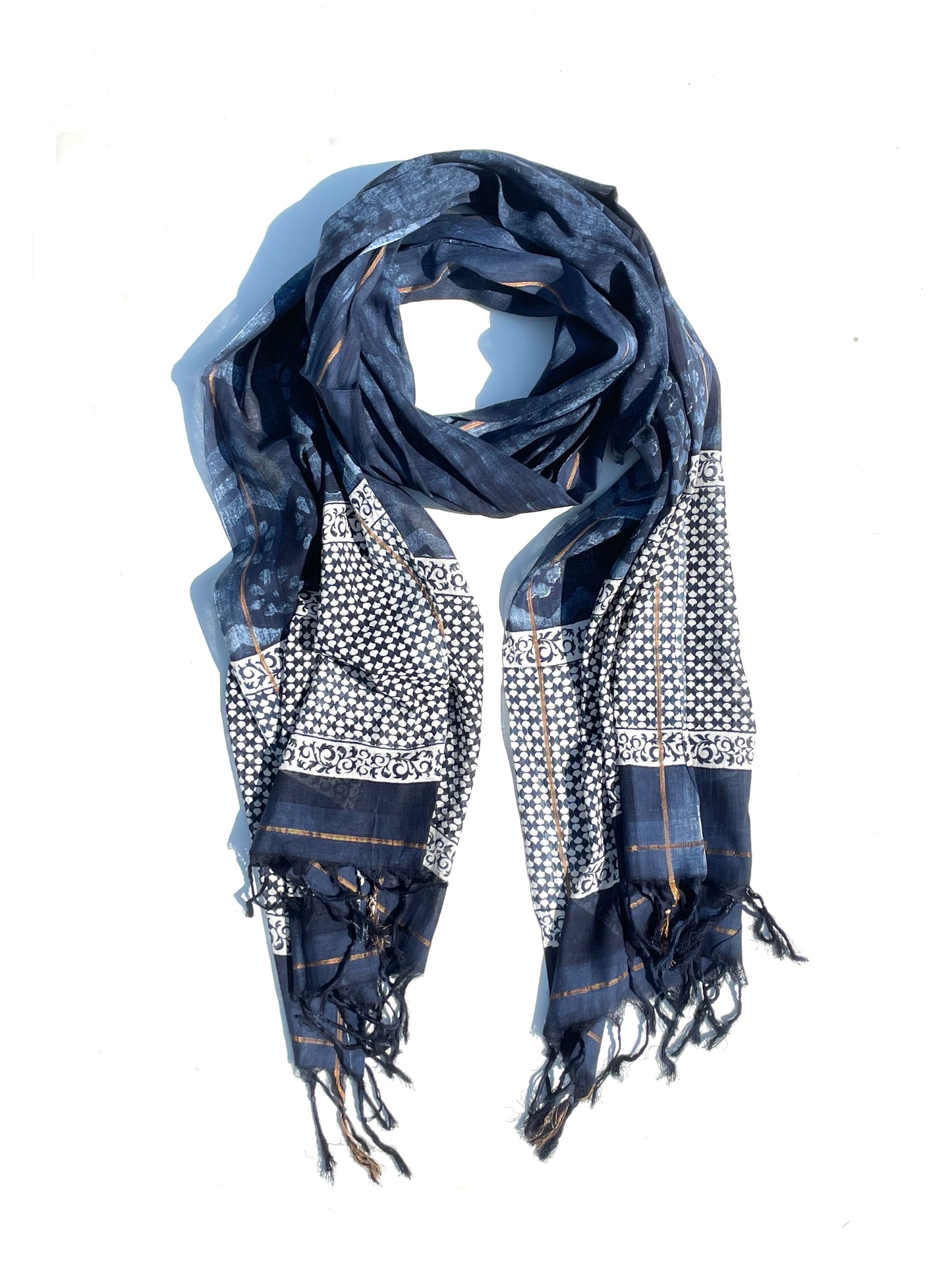 Janvi Indigo Organic cotton shawl