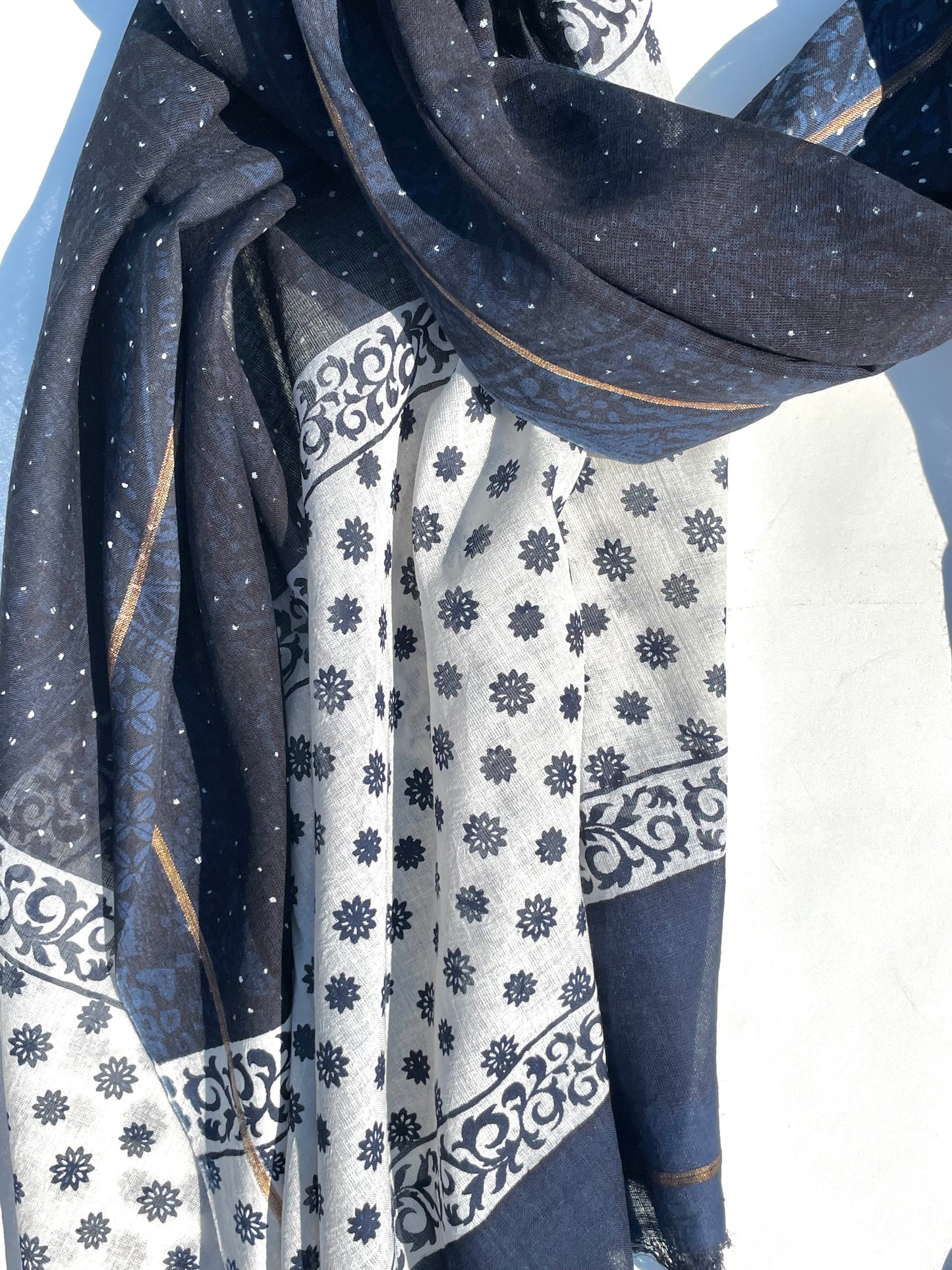 Kimaya Indigo Organic cotton shawl