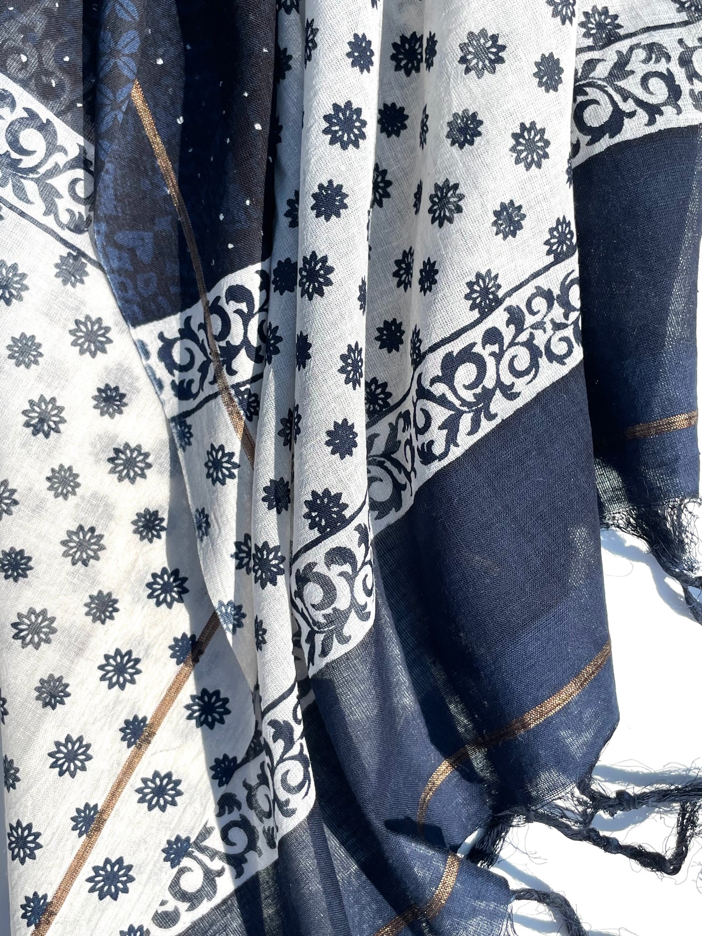 Kimaya Indigo Organic cotton shawl