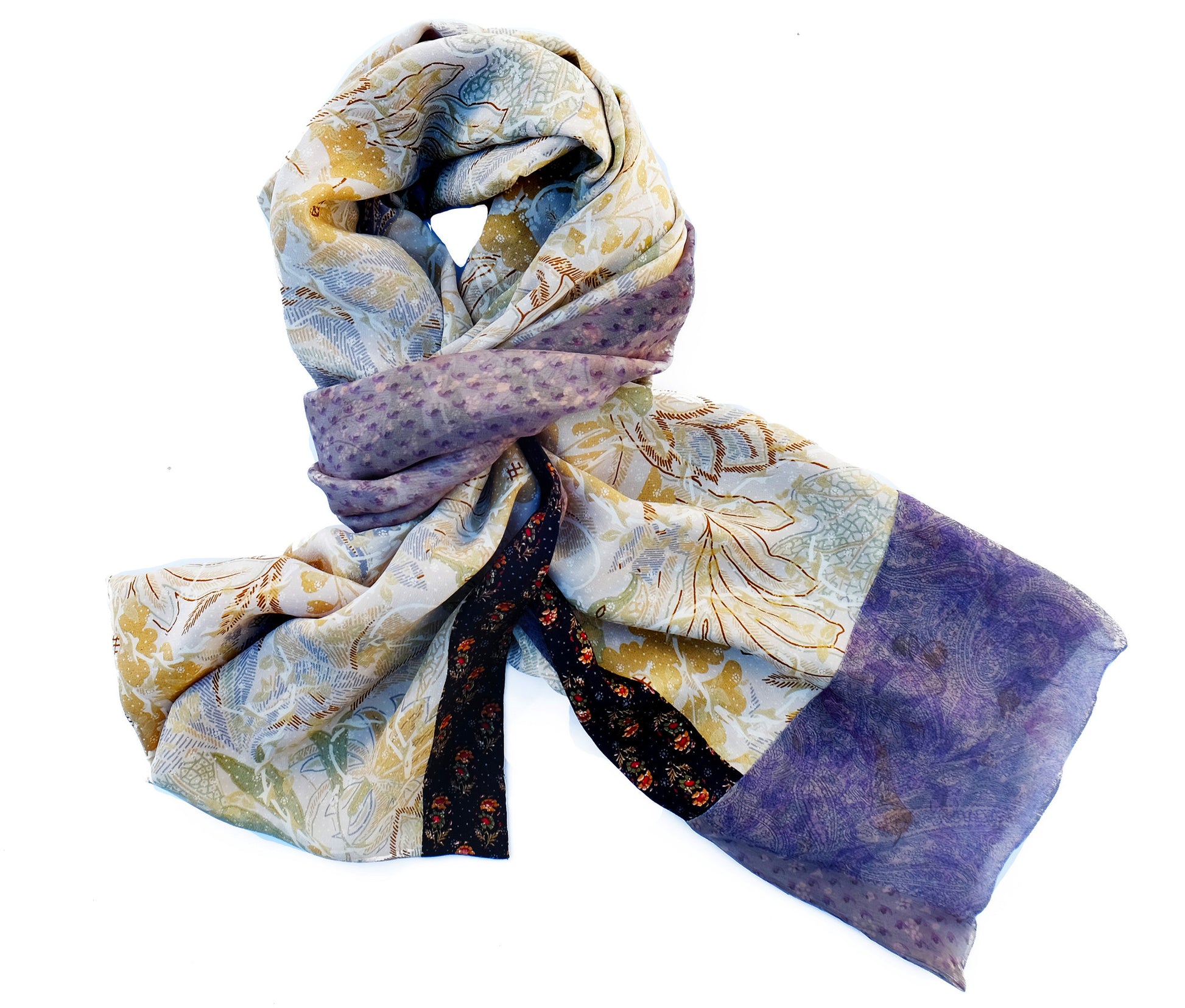 Amaya double layered silk stole - Parekh Bugbee