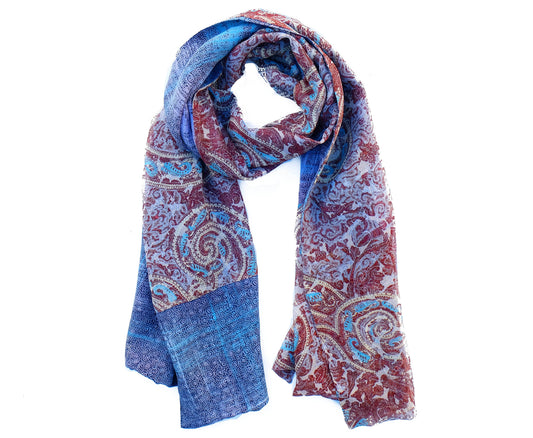 Amaya double layered silk stole - Parekh Bugbee