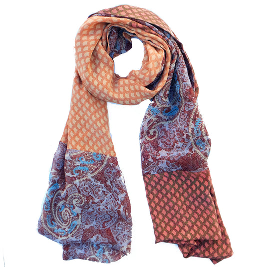 Amaya double layered silk stole - Parekh Bugbee