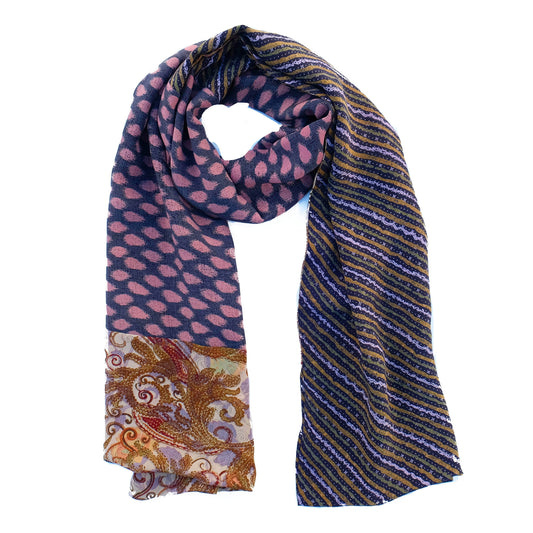 Amaya double layered silk stole - Parekh Bugbee