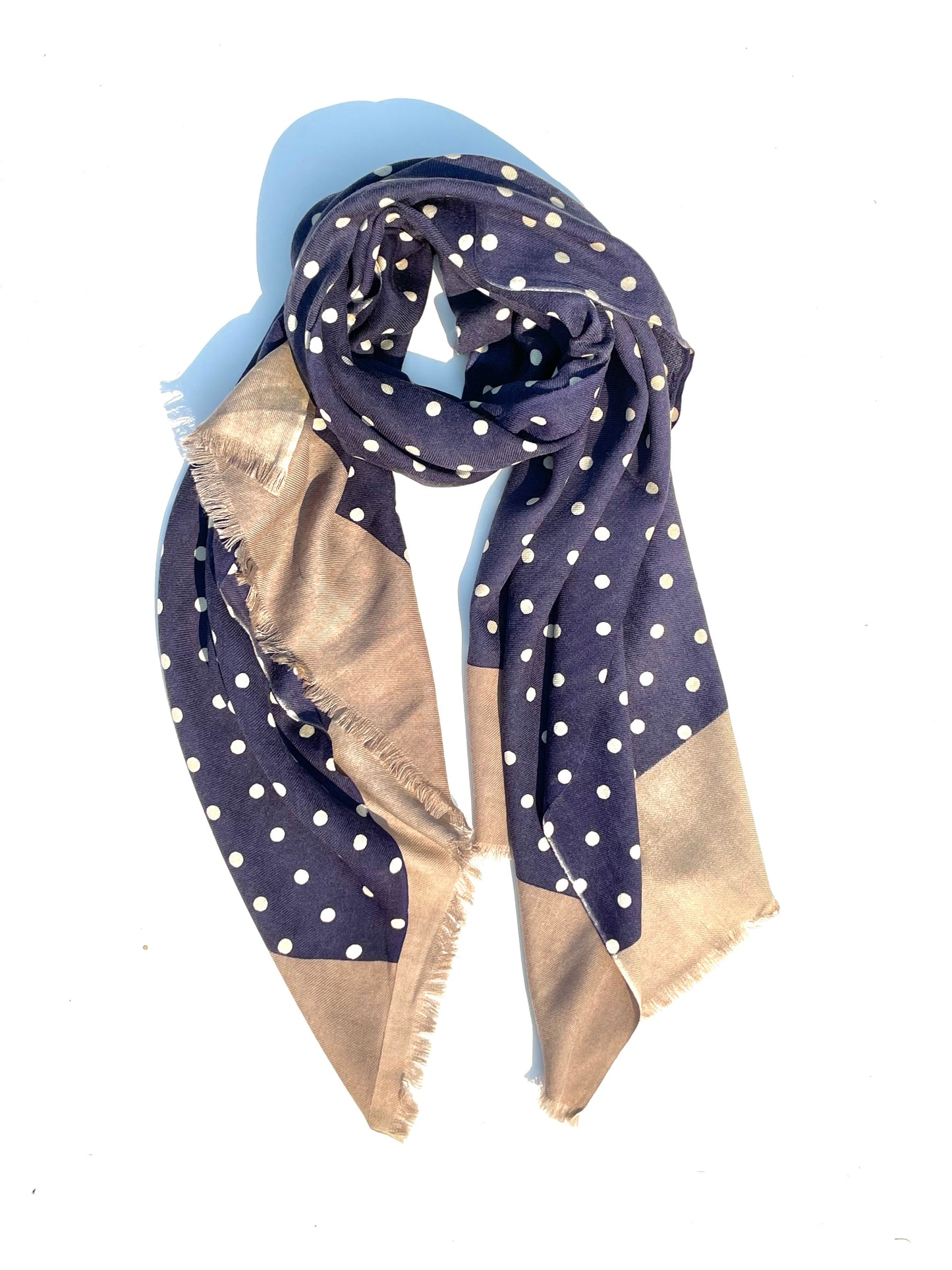 Manju Light-weight Wool Shawls White Polka