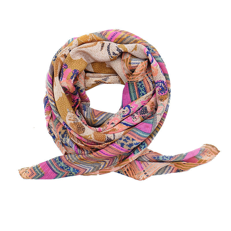 Ista :: Hand printed crepe silk women's paisley print scarf - Parekh Bugbee