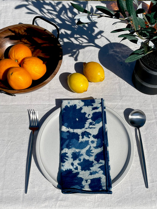 Amu Natural Indigo Dinner Napkin Set