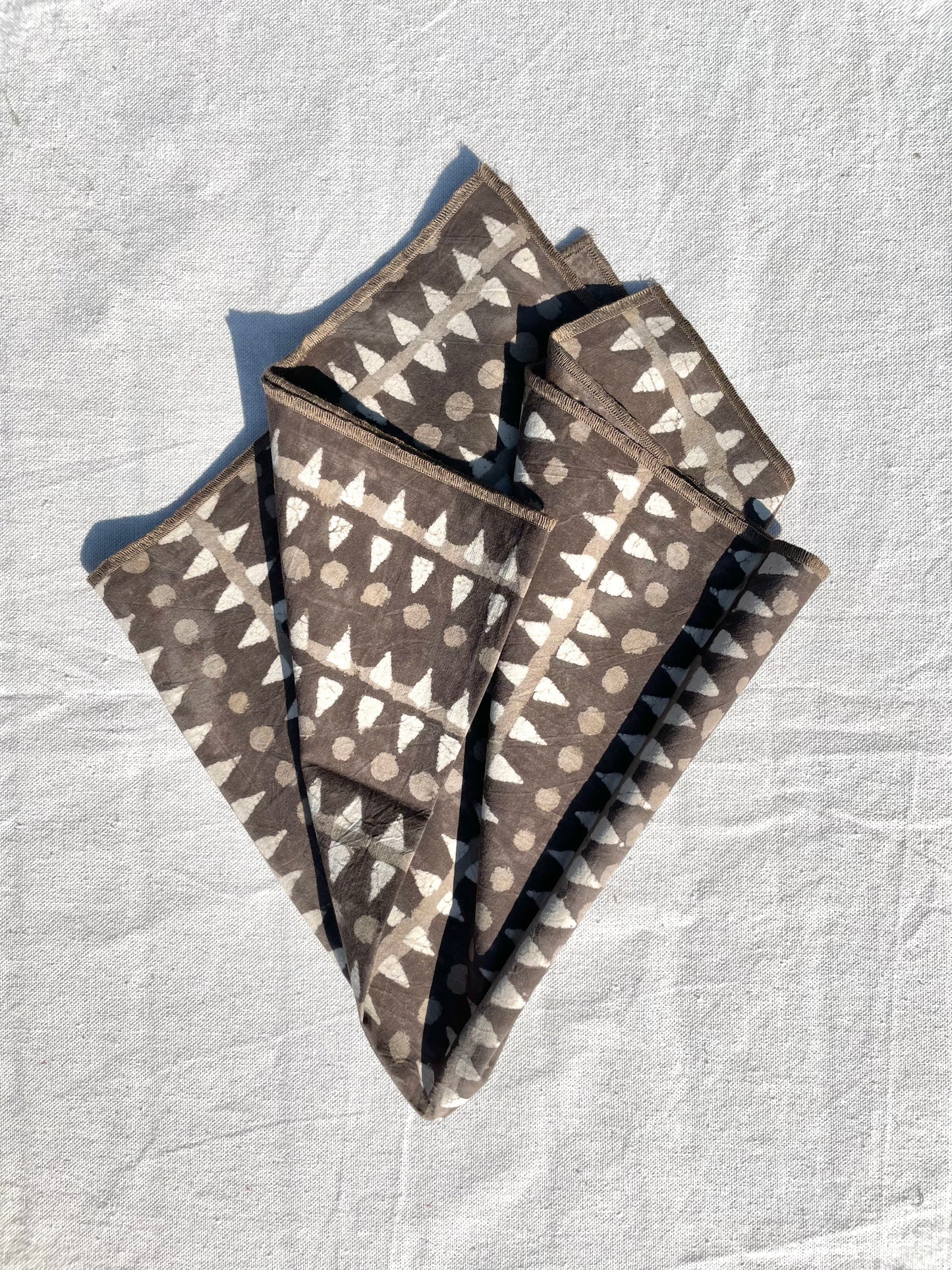 Brown Kite Natural Indigo Dinner Napkin Set