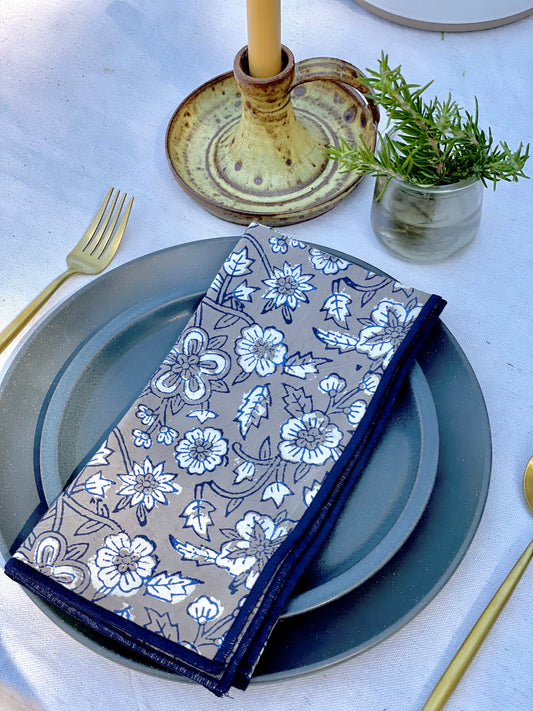 Dahari Natural Indigo Dinner Napkin Set