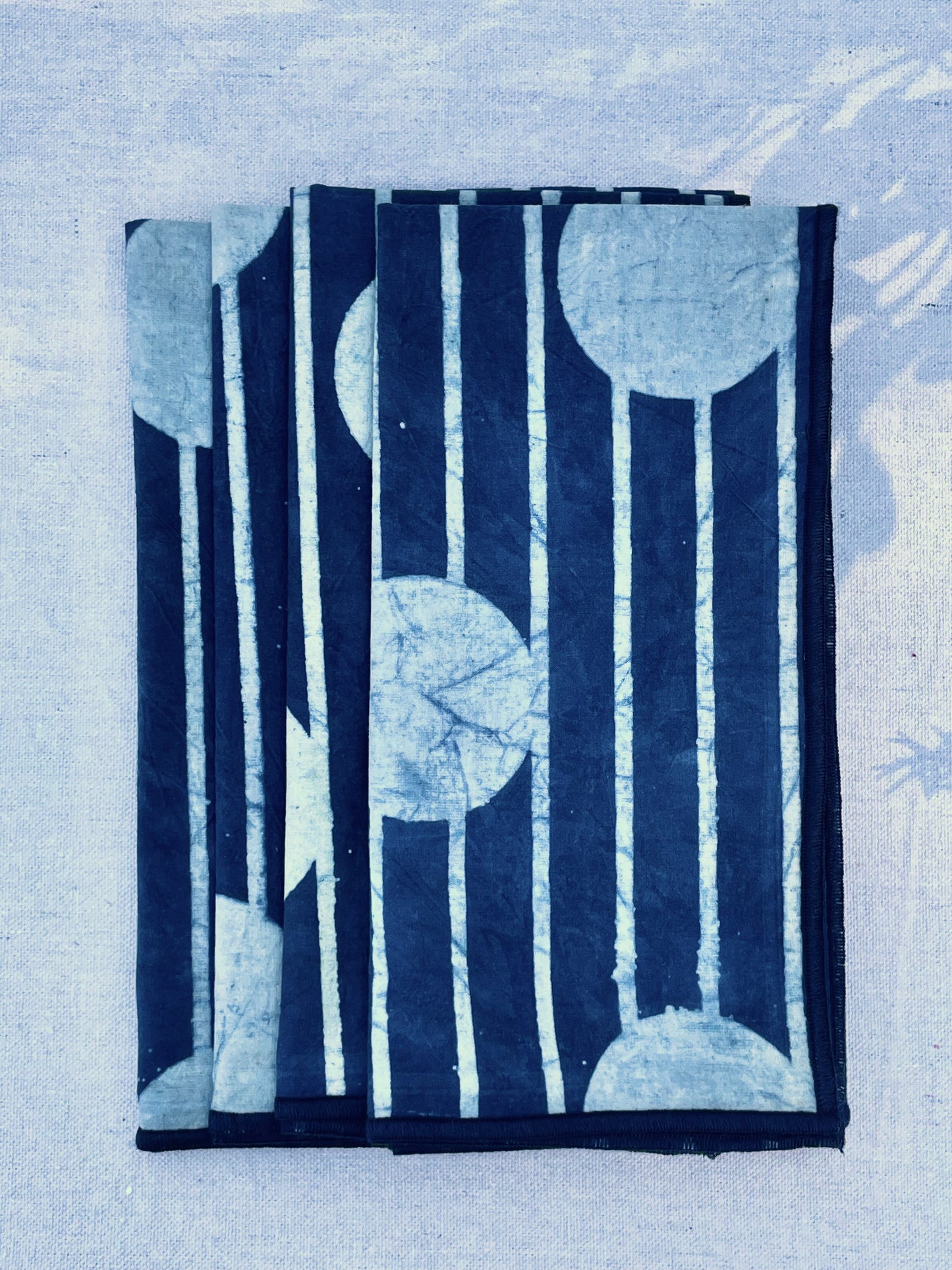 Moon Walk Natural Indigo Dinner Napkin Set