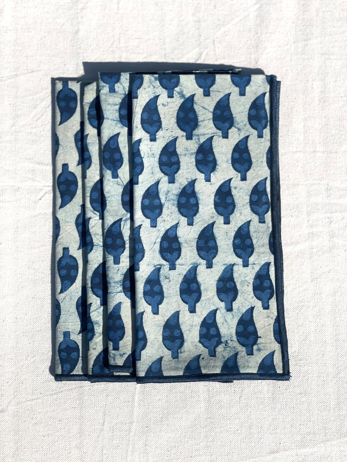 Mango Natural Indigo Dinner Napkin Set