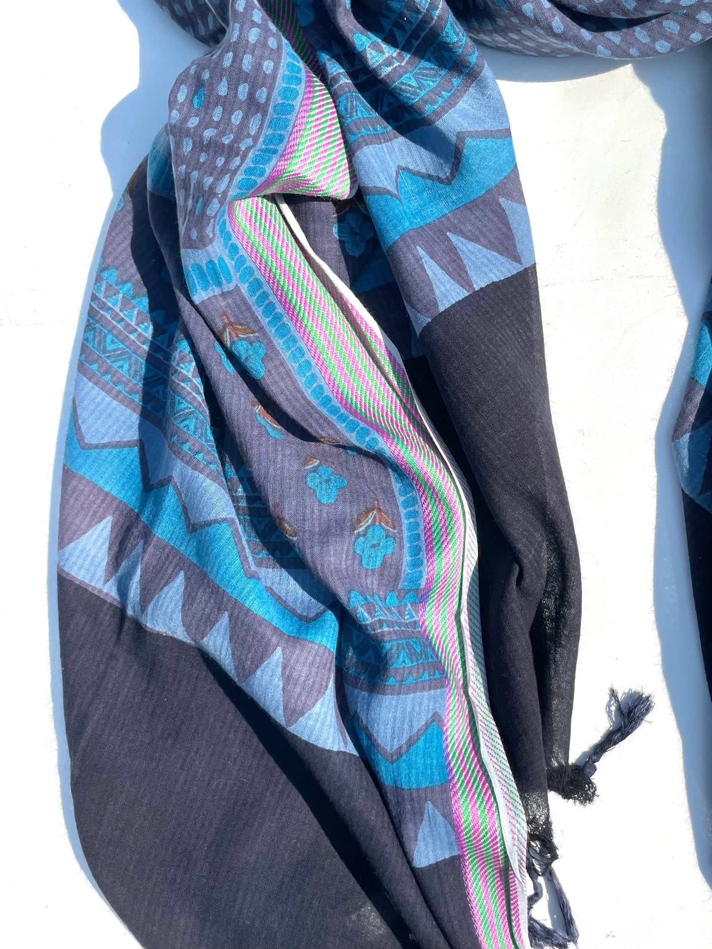 Ramya Indigo Organic cotton shawl