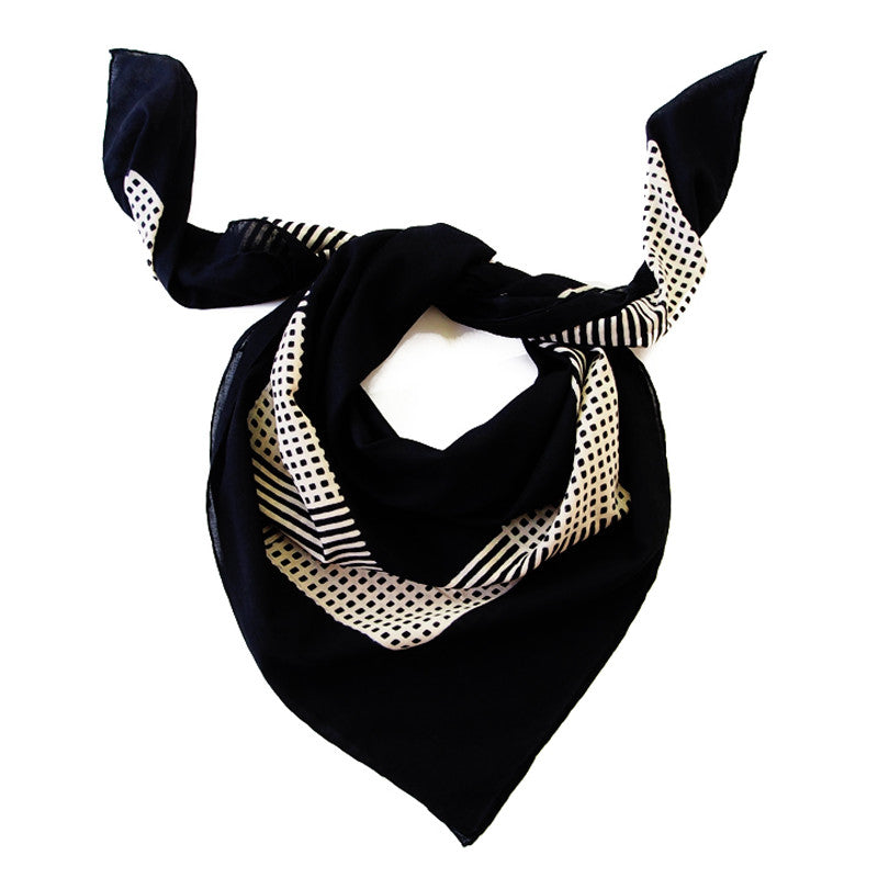 Bandhan :: Hand block printed checks design unisex cotton scarf - Parekh Bugbee