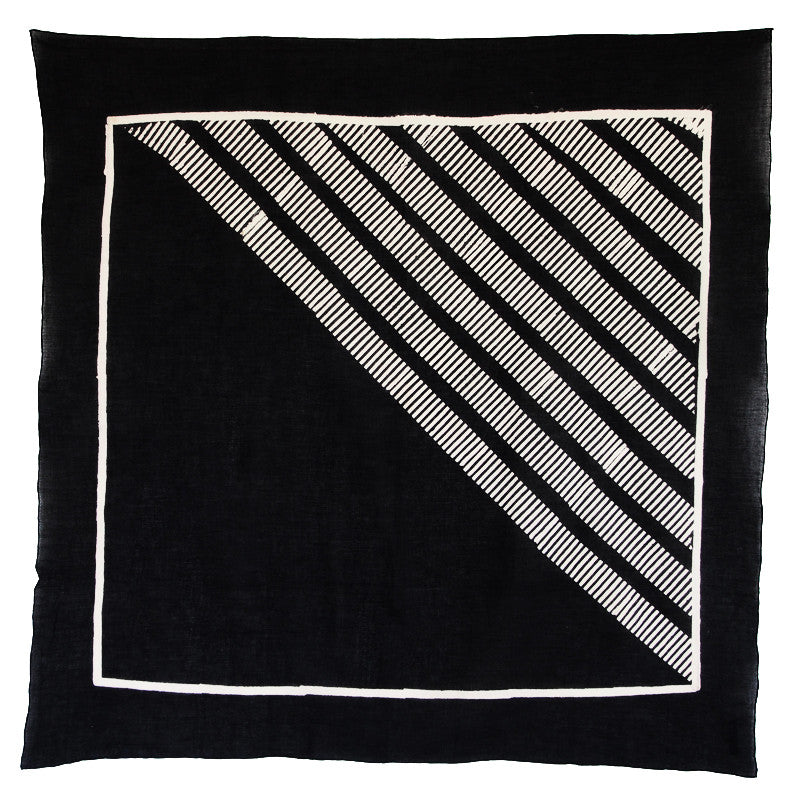 Bandhan :: Hand block printed stripe design unisex cotton scarf - Parekh Bugbee