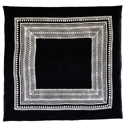 Bandhan :: Hand block printed temple triangle design unisex cotton scarf - Parekh Bugbee