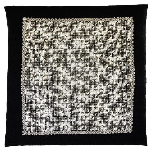 Bandhan :: Hand block printed geometric design unisex cotton scarf - Parekh Bugbee