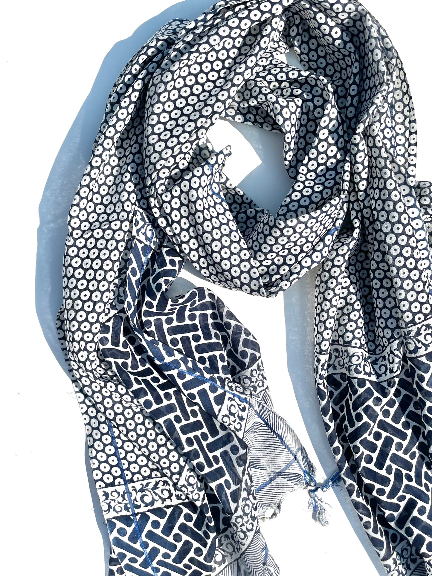 Vani  Indigo Organic cotton shawl