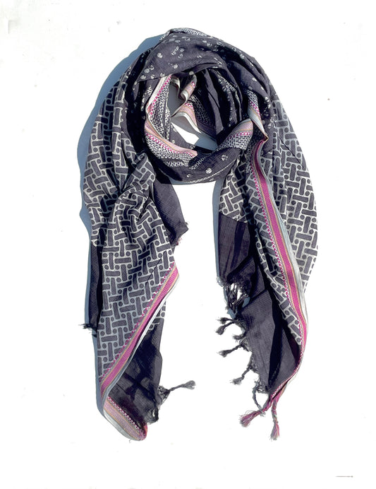 Zubeya Indigo Organic cotton shawl
